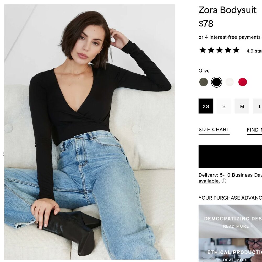 NWT Marcella Black Bodysuit